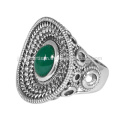 Latest Green Onyx Gemstone With 925 Sterling Silver Filigree Design Ring Anniversary Engagement & Wedding Jewelry